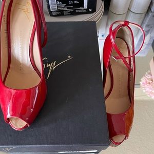 Giuseppe , red peep toe